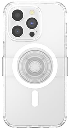 PopSockets iPhone 14 Pro Case with Phone Grip and Slide Compatible with MagSafe, Phone Case for iPhone 14 Pro, Wireless Charging Compatible - Clear
