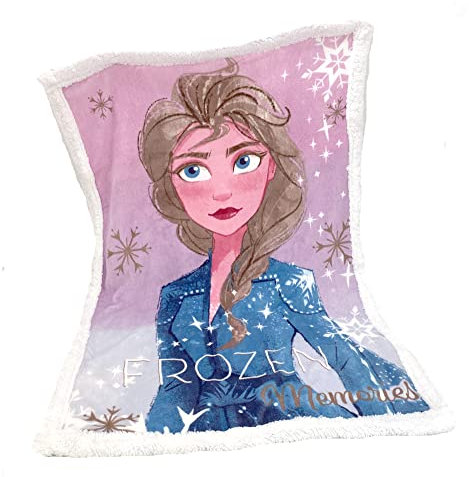 heimtexland Disney Kuscheldecke Kinderdecke Frozen Eiskönigin super weiche Sherpa Plüsch Decke 90x140 cm Rosa Geschenkidee Typ840