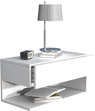 VCM Nachtschrank | Wandschublade | Wandboard | Nachttisch |Maße ca. H. 30 x B. 60 x T. 32 cm - Usal XL 60 cm