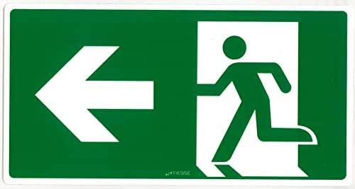 TIESSE - CARTELLO USCITA DI EMERGENZA FRECCIA SINISTRA - Cartello Forex (PVC espanso) non adesivo - Dimensione: 290x150 mm - MADE IN ITALY