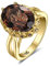 JewelryPalace Oval 5.7ct Echt Rauchquarz Solitär Ring Damen, Riesen Edelstein Schmuck Set, Ring Silber 925 Damen Ring Stein, Cocktail Ring Silber 925 Silberringe Damen 926 Ringe Frauen Vergoldet 51