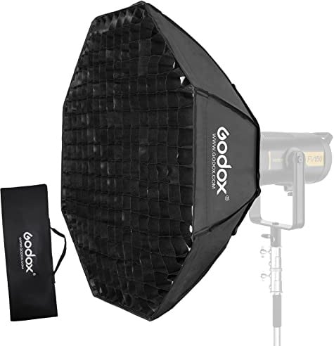 Godox Octagon Softbox 47 120cm Bowens Mount e Griglia a nido d'ape Softbox per Monolight Photo Studio Strobe Lighting