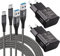 Confezione da 2 Caricabatterie con cavo USB C in Nylon Tipo C da 2 m Compatibile con Samsung Galaxy S21 S20 S8 S8+ S9 S9+ S10 S10 Plus S10e A50 A51 A30 A42 5G, Ricambio Originale Caricatore Rapido