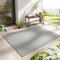 Taracarpet In- & Outdoor Teppich Wetterfest Wohnzimmer Balkon Küchenteppich Flachgewebe sisaloptik meliert Einfarbig Uni Silber grau 240x340 cm