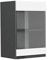 Vicco Küchenglasschrank R-Line, Glashängeschrank, Weiß/Anthrazit, 40 cm J-Shape