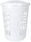 Large 60L Litre High Grade Plastic Tall Round Laundry Hamper Basket with Lid Clothes Washing Laundry Linen Storage Bin For Clothes, Bedroom and Storage - (Ice White)