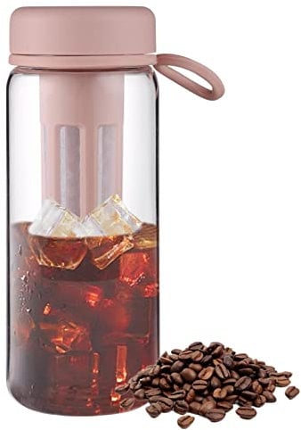 Raxove Iced Coffee Maker, Leakproof Coffee Bottle with Scale, Portable Press and Cold Brew Jar, Kitchen Supplies for Ice Tea, Outdoor Sports, Travel, Hiking, Camping, Fitness Gym