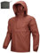 Outdoor Ventures Veste de pluie pour homme - Veste imperméable légère à capuche coupe-vent - Veste d'extérieur pliable et respirante pour voyage, camping, course à pied, randonnée, Rouge brunâtre., XL
