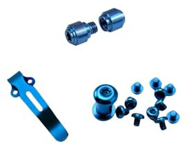 1x Deep Carry Pocket Clips Stainless Steel Attachments +Titanium Screws Pivot Set + Thumb Studs Screw Set for Benchmade 535 Knife,Blue Make Your Knife Turn All Over Blue