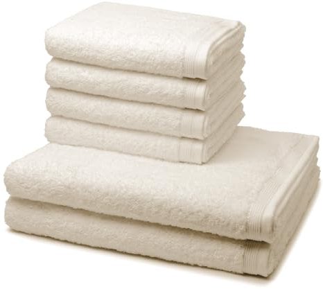 Möve - Superwuschel - 4 X Handtuch 2 X Duschtuch - im Set - Baumwolle (6er Set Nature)
