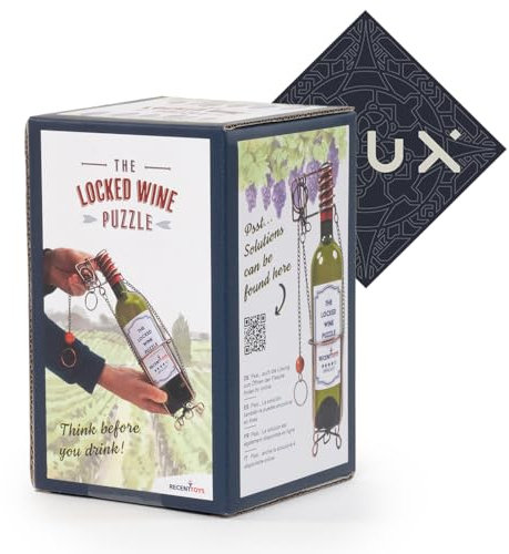 Recent Toys Locked Wine Puzzle - Fun Unique Drinks Puzzle - Includes Crux Sticker