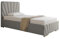 PANDA MÖBEL RAY Polsterbett 100 x 200 cm Doppelbett mit Stauraum aus Kiefernholz, Schlafzimmer, Bequem, Modern, Stilvoll-grau