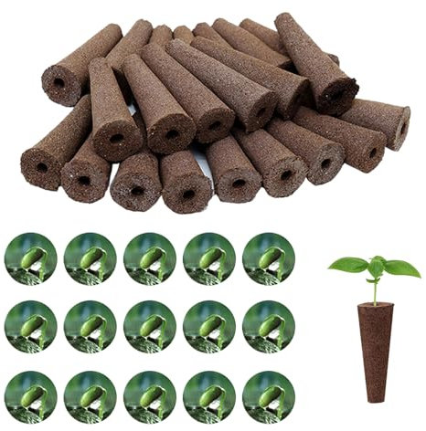 100 Pcs Seed Pods Kit for Aerogarden, 50 Hydroponics Sponge & 50 Seed Pot Labels Stickers Hydroponic Tags, Seed Starter Plugs Replacement Sponges, Compatible with Aerogarden, iDOO