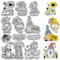 craspire GNOME Clear Stamps Zwergelfe Blumenpilz Wiederverwendbarer Poststempel Transparente Silikon-Stempelsiegel Für Journaling, Kartenherstellung, Dekor, DIY, Scrapbooking, Filmrahmen, Fotoalbum