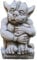 Stone Gargoyle Sculpture Statue 18cm Antique Grey Gothic Gremlin Garden Ornament Square Base