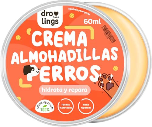Droolings Crema Almohadillas Perros y Gatos Bálsamo Protector 100% Natural para Patas y Nariz con 60ml