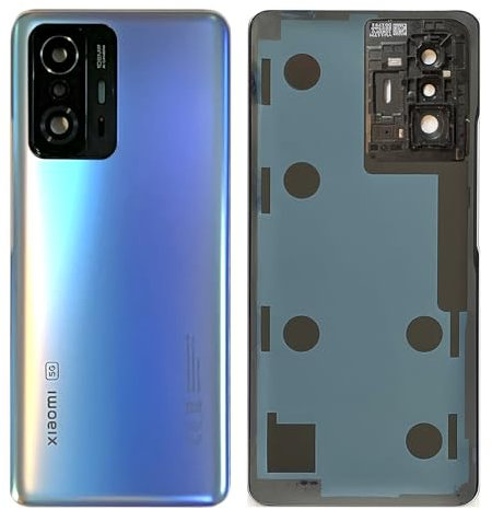 SGV Copribatteria per Xiaomi Mi 11T /T Pro in blu con lente fotocamera con logo. OEM (blu)