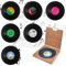 Rseuphiee 6 Stück Vinyl Schallplatten Untersetzer, Rund Glasuntersetzer, rutschfest Isoliert Tasse Matte, Retro Coffee Untersetze, für Dekoration von Bars Cafés Dessertläden Haus Party Büro