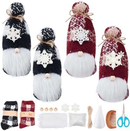 INFUNLY DIY Weihnachtssocken Wichtel Set Für Anfänger Und Erwachsene - Komplettes Handgefertigtes Weihnachtswichtel Set Mit Anleitung Zum Lernen - Geschenk Für Kinder Und Erwachsene