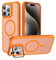 yanasuo Cover Magnetica per iPhone 15 Pro,Supporto ad anello per la fotocamera integrato, Protezione Fotocamera Resistente ai Graffi,Protettiva Antiscivolo,Arancione