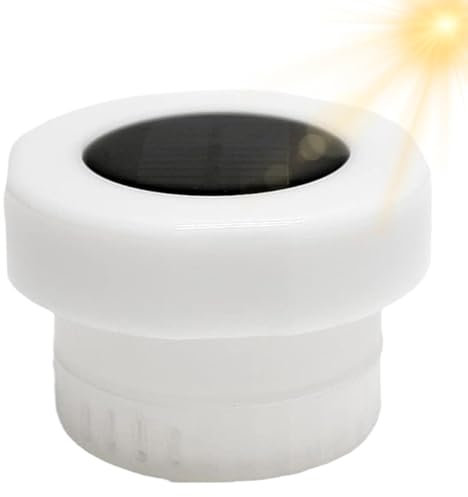 zwxqe Dispenser galleggiante per vasca idromassaggio, galleggiante per cloro, con luce, per pastiglie di cloro, con luce solare, per piscine, stagni, balconi e cortili, 12 cm