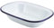 DTD QUALITY MATTERS Falcon 13cm Oblong Enamel Pie Dish - White with Blue Rim, Non-Stick, Durable Oven Baking Dish, Perfect for Pies, Casseroles, Roasting, Classic Design, Dishwasher Safe