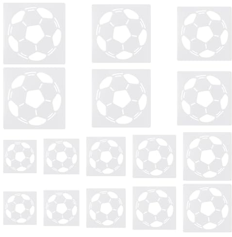16-Teilige Fußball-Zeichenvorlagen, Malvorlagen, Wiederverwendbare Vorlagen, Zeichenvorlagen Aus Kunststoff, Diy-Malzubehör, Malwerkzeuge