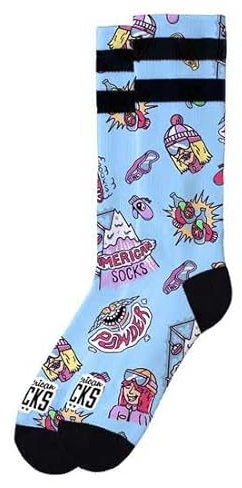 American Socks Mittelhohe Socken, Mid High | Original Slope Dope Design | Bedruckte Socken | Anti-Feuchtigkeitstechnologie, Slope Dope, S-M Alto