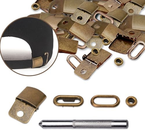 marrhorvk Cap Verschlüsse aus Metall 36-Set, Austauschbare und Verstellbare Kappenschnalle, Hut-Schließen Zubehör mit Werkzeug zum Befestigen