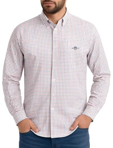 Gant Herren Reg Classic Poplin Micro Check Hemd (1er Pack)