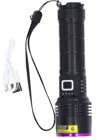 lvifloae 365nm Flashlight USB Rechargeable Portable Torch Light Pet Urine Detector for Resin Curing Fishing Minerals Scorpion Flashlights for Resin Curing