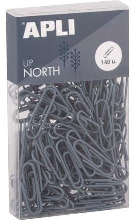 APLI 19979 Büroklammern aus Metall, 28 mm, Packung mit 140 Stück, blau, lebendiges Design, Schreibtischzubehör von Upnorth