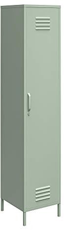 Dorel Home Mission District Single Storage Cabinet Green Metal, 40x38x185cm (DxWxH)