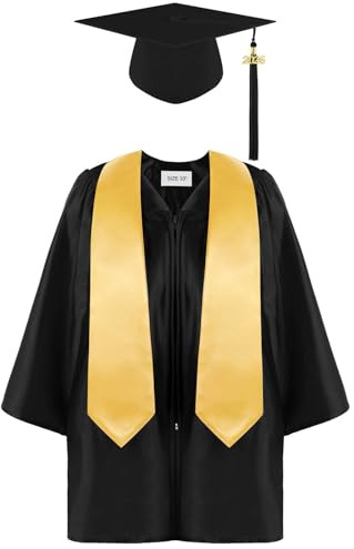 Allbestop Abschlusskleid Kinder Abschluss Talar Talar Doktorhut Graduation Hat Set Schulabschluss Kleider Abschluss Hut Kinder Abendkleid Set Shawl Quasten Vorschule