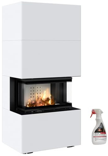 KRATKI Kaminbausatz HOME EASY BOX | Kamineinsatz 7 kW | 180,1 x 84,2 cm | Schwarz | Heizeinsatz mit Doppeltüröffnungssystem Guillotine nach links & rechts | 2.BimSchV 15a B-Vg | Kaminreiniger