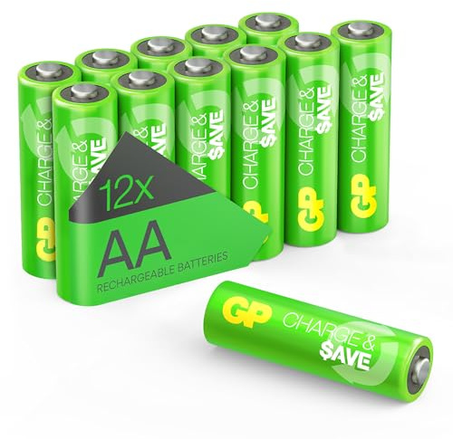 GP AA Akku NiMH 1300mAh 12 Stück | Für Solarlampen, Spielzeug, PC-Zubehör
