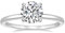 Skcess 14K Weißgold Ringe Weiß Moissanite Ring 7.5x7.5mm, Solitär Verlobungsringe Damen Größe 60 (19.1)