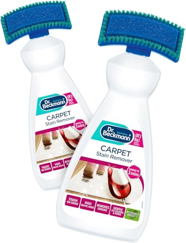 Carpet Stain Remover with Cleaning Brush 650ml – Works in 3 mins – Oxy-Powered Fast-Acting Deep Cleaner for Old Stains & Odours – Colour and Fabric Safe, Pet Friendly