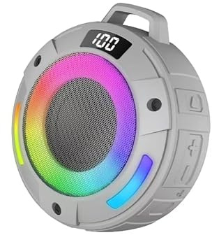 aowoka Enceinte Bluetooth, étanche IPX7 pour l'extérieur, enceinte Bluetooth pour extérieur, voyages, fêtes etc (gris foncé)