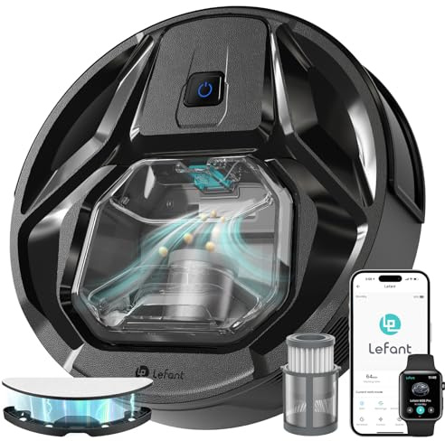 LEFANT M320 Saugroboter mit Wischfunktion, Staubsauger Roboter mit 6000 Pa Saugkraft, Vermeiden von Hindernissen,Logische Navigation,Automatisches Andocken,No-Go-Zone, App/Alexa