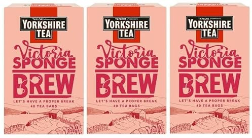 Yorkshire Tea Victoria Sponge Brew Flavoured Tea Bags - 40 Bags (Pack of 3) | (Total 120 Tea Bags) - with Sweet Sponge Cake Flavours, Fruity Jam Notes, and Creamy Vanilla Hints