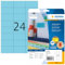 HERMA 4468 Farbige Etiketten blau ablösbar, 20 Blatt, 70 x 37 mm, 24 pro A4 Bogen, 480 Stück, selbstklebend, bedruckbar, matt, blanko Papier Farbetiketten Aufkleber