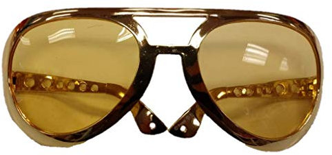 Folat 00780 Elvis Brille mit schwarzen Gläsern, XXL