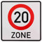 Original Verkehrszeichen 274.1-20 20 Zone RAL Gütezeichen 600 mm DN StVO Geburtstag Geschenk Geburtstagsschild Straßenschild Verkehrsschild Schilder