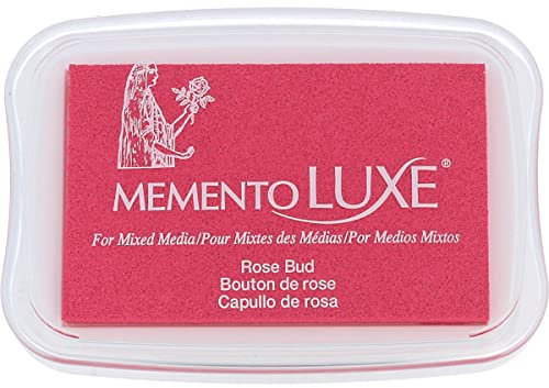 Tsukineko Memento Luxe Stempelkissen zum Stempeln-Rosa, Rosenknospe-groß-auf Wasserbasis-Deckend, Archivierung-Prägung, Holz, pad Size: 7,6 x 4,7 cm