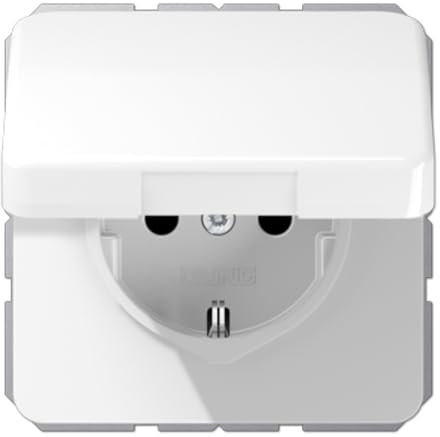 Jung 1520 BFKL WW CD1520BFKLWW Schuko Steckdose 16 A 250 V bruchsicher mit Klappdeckel Serie CD alpinweiß