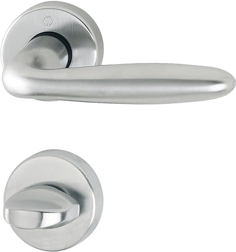 HOPPE 2856312 Drückergarnitur Verona mit Rosetten WC, Messing verchromt matt