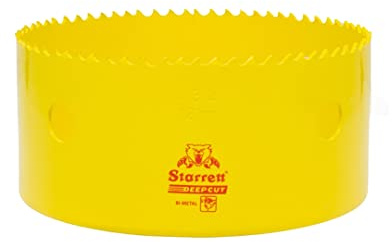 Starrett Deep Cut Hole Saw - DCH0434 Heavy Duty Bi-Metal with Extra Cobalt HSS Teeth - For Metals Wood Cast Iron Fibreglass Plastic Materials - 121mm