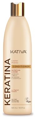 Kativa Keratina Acondicionador Revitalizador 500 ml | Reconstrucción, Suavidad y Brillo | Sin Sal, Sulfatos ni Parabenos | Keratina Vegetal | Cisteína | Proteínas | Cabellos Dañados