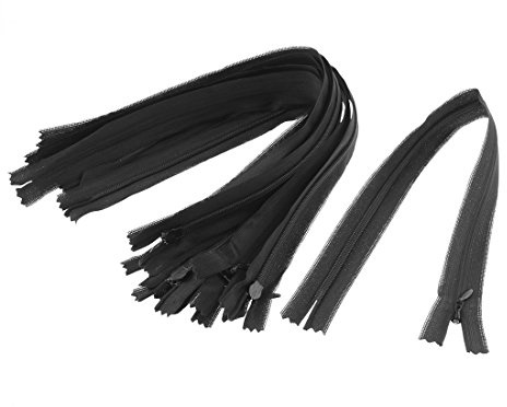 Sourcingmap Nylon Invisible Concealed Zip Zipper 14 Inch 10 Pcs Black